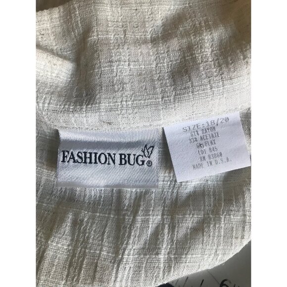 Plus Size Vintage 80s Plaid Rayon/Acetate/Flax Button Down Blouse Size 18/20 - Picture 8 of 10